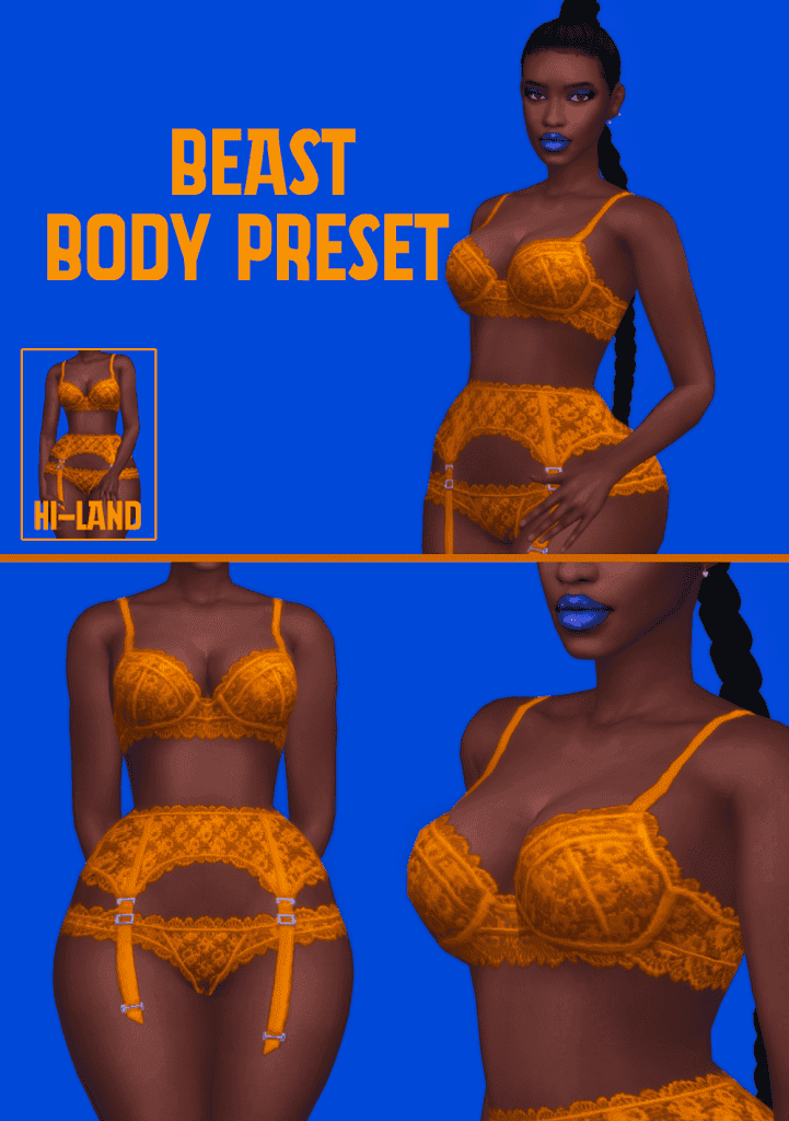 Sims 4 Beast Body Preset