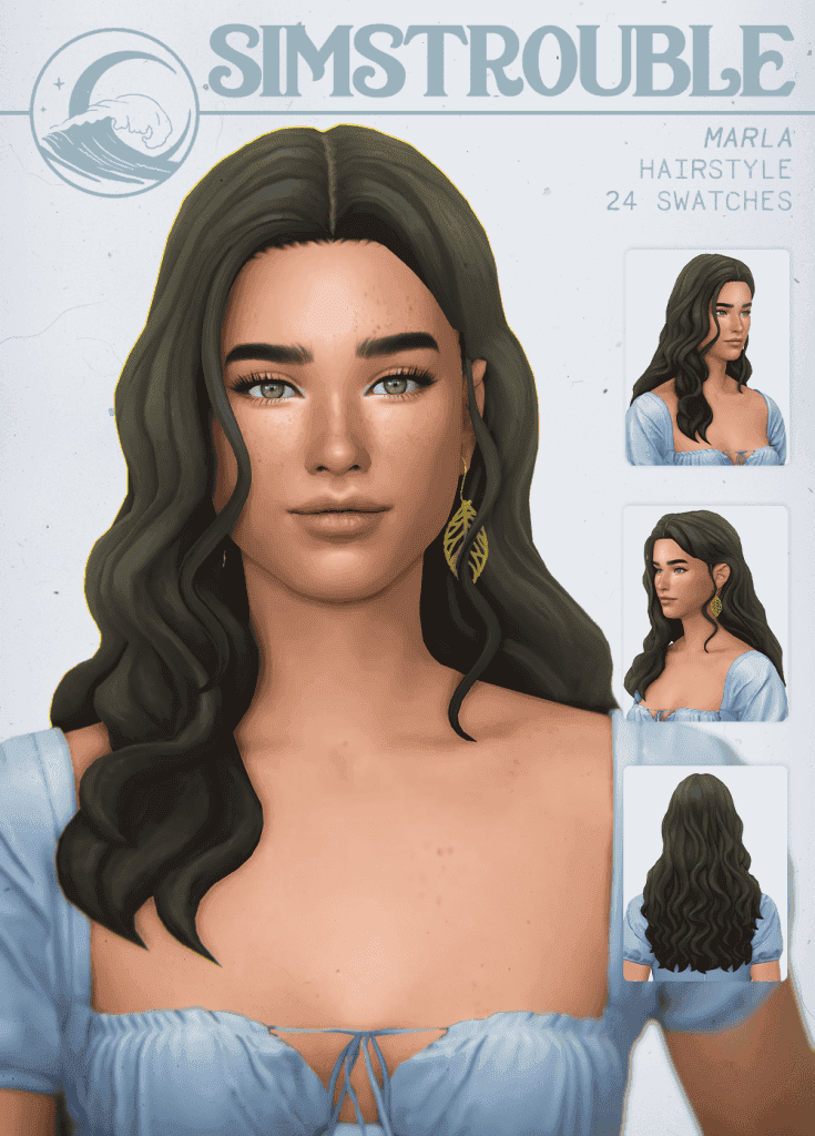 Sims 4 Long Wavy Hair