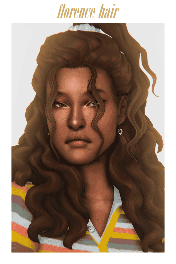 Sims 4 Curly Hair with Scrunchie