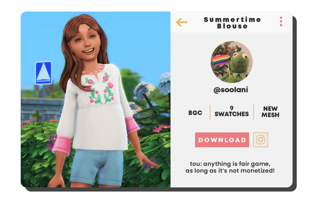 Sims 4 Kids Blouse for Girls