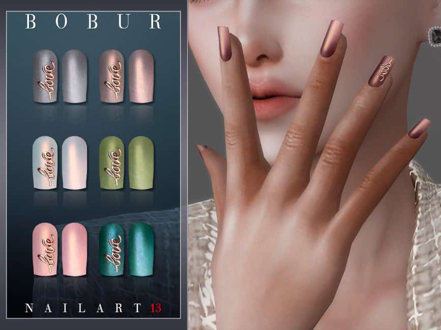 Sims 4 CC Square Nails