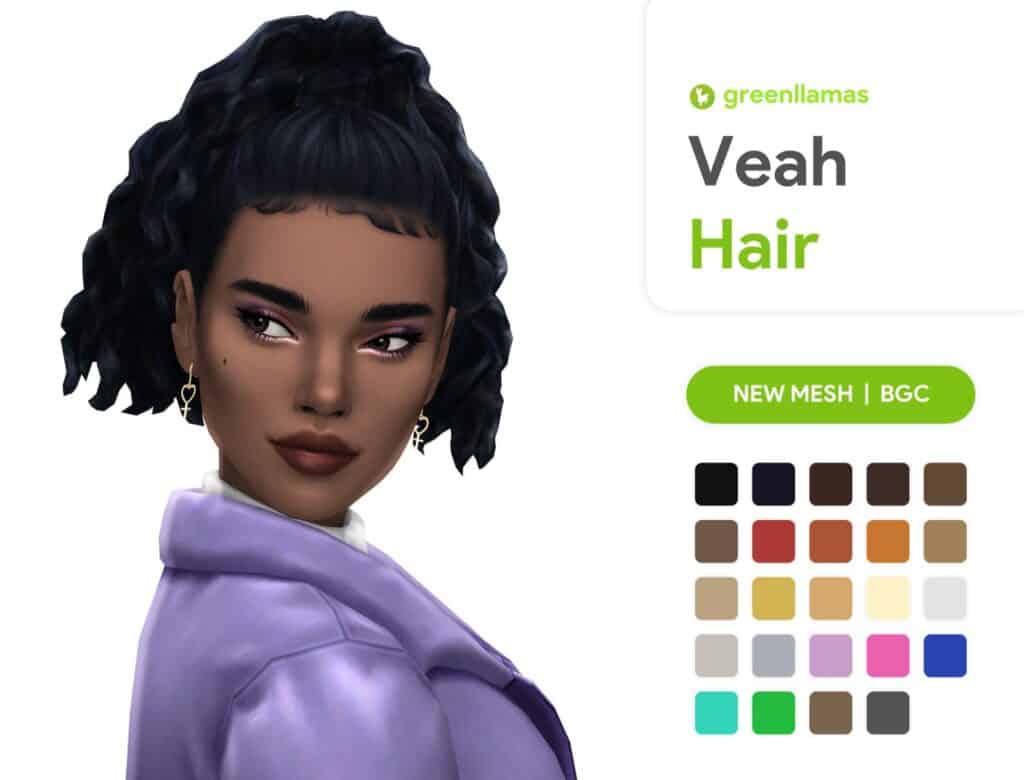Sims 4 Short Curly Ponytail