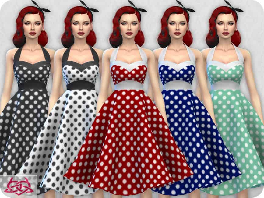 Sims 4 50s CC Halter Dress