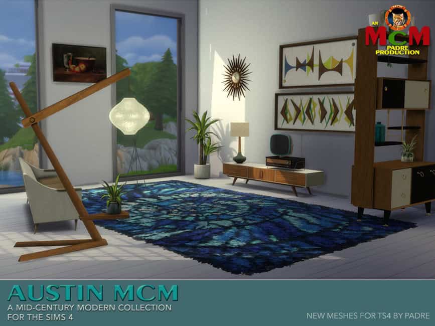 Sims 4 Mid Century Modern Living Collection