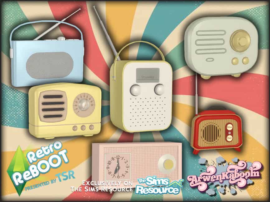 Sims 4 Retro Radios CC Collection
