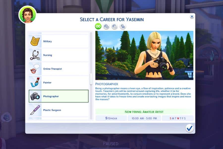 Sims 4 Semi Active Photographer Career