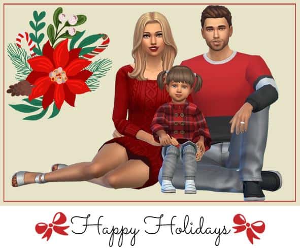 Holiday Sims 4 Family Gallery Pose