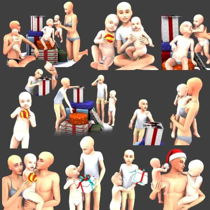 Sims 4 Family Christmas Pose Pack