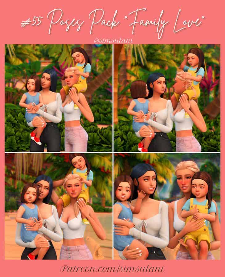 Sims 4 Family Poses with Twins