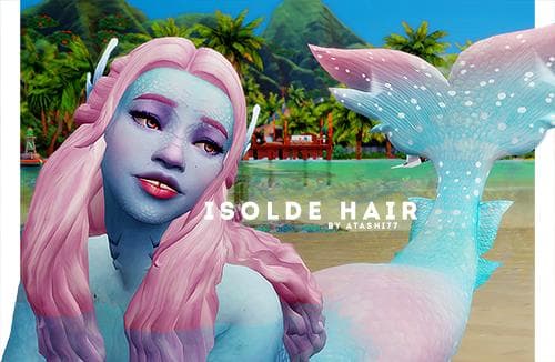 Colored Hair for Sims 4 Mermaids