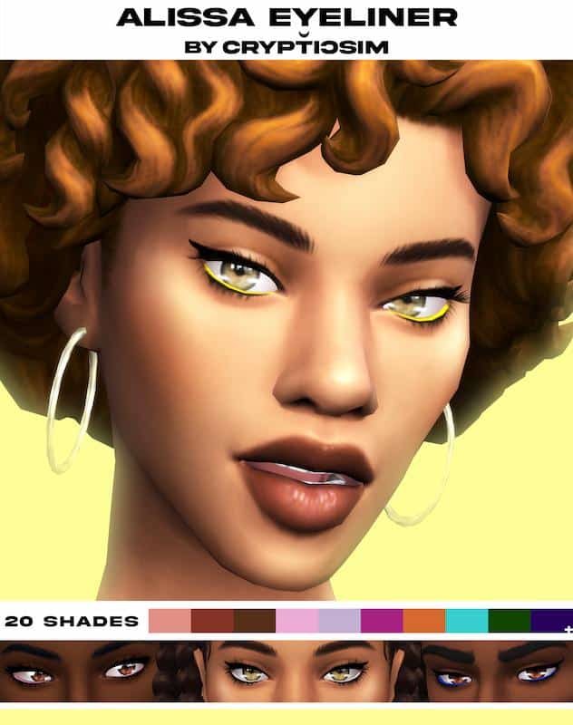 Colorful Bottom Lid Eyeliner for Sims 4