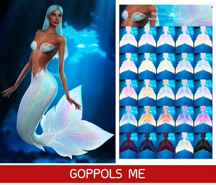 Sims 4 Mermaid Tail CC & Bra