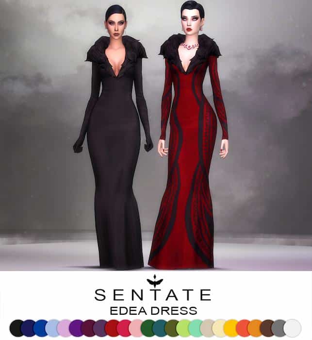 Sims 4 CC Vampire Gown