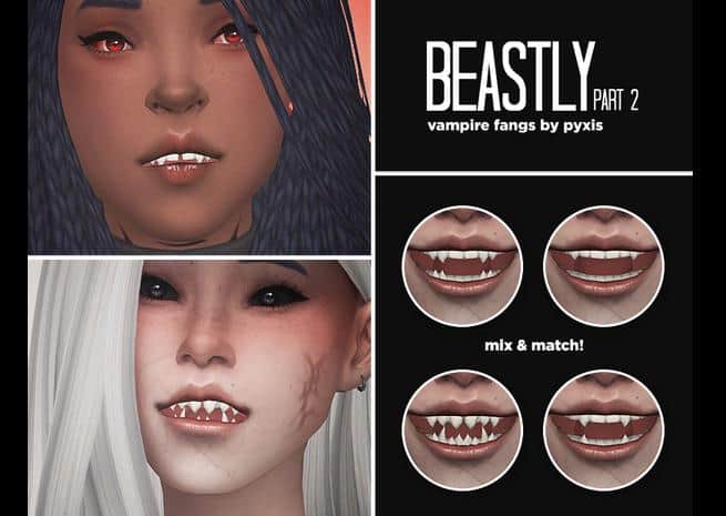 Sims 4 CC Vampire Fangs