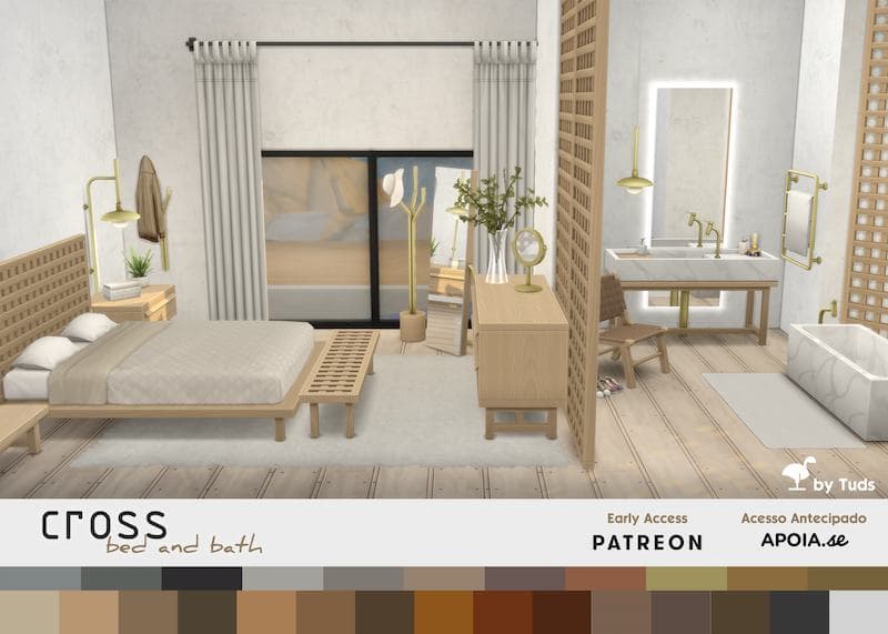 Bed & Bath Sims 4 Furniture CC Pack