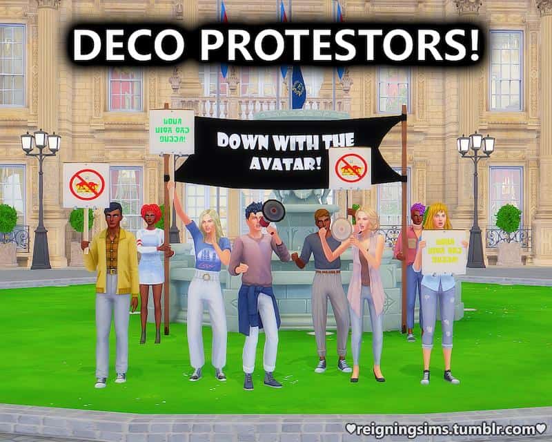 Protestors Sims 4 Deco Sims