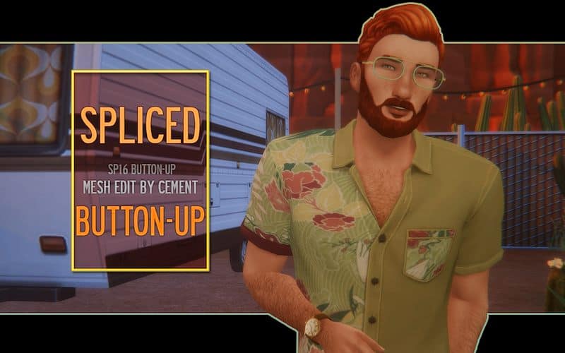 Sims 4 Male CC Button-Up Shirt