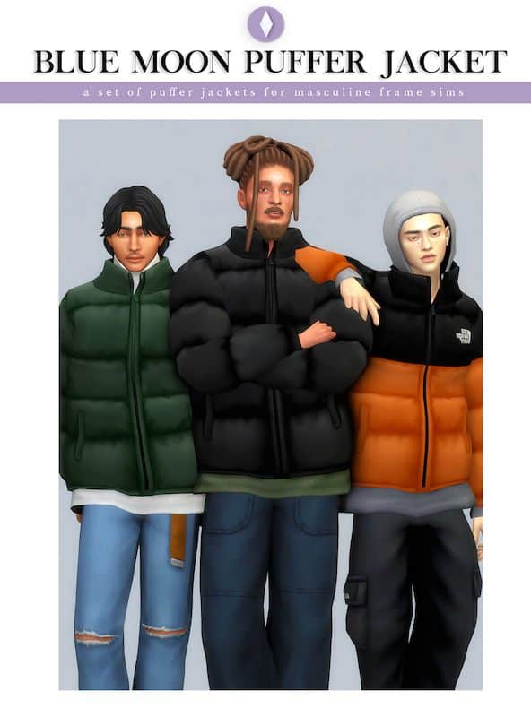 Sims 4 Male CC Puffer Jacket