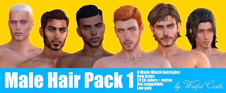 Sims 4 Male Hair CC Pack Pt 1