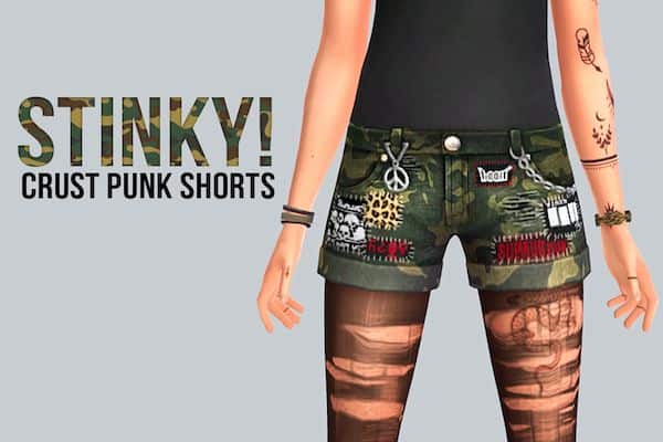 Sims 4 CC Punk Shorts