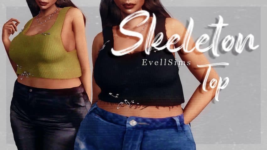 Grunge CC Tank Top for Sims 4