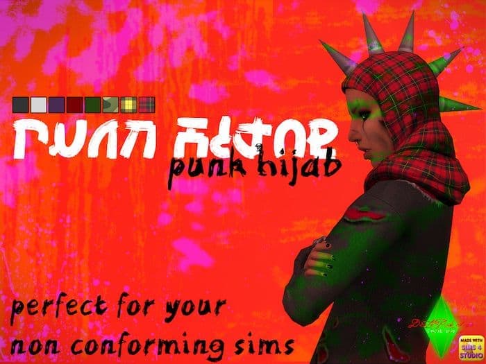 Punk Hijab CC for Sims 4