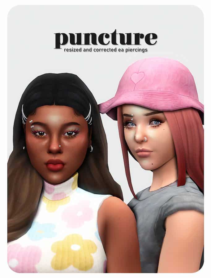 Resized Sims 4 CC Piercings