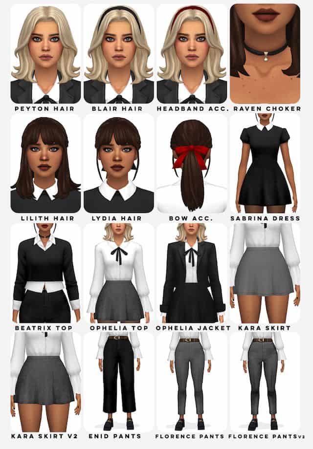 Sims 4 School Uniform CC Pack