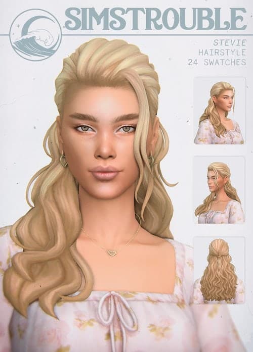 Half-Up Sims 4 Male & Female Hair Mod