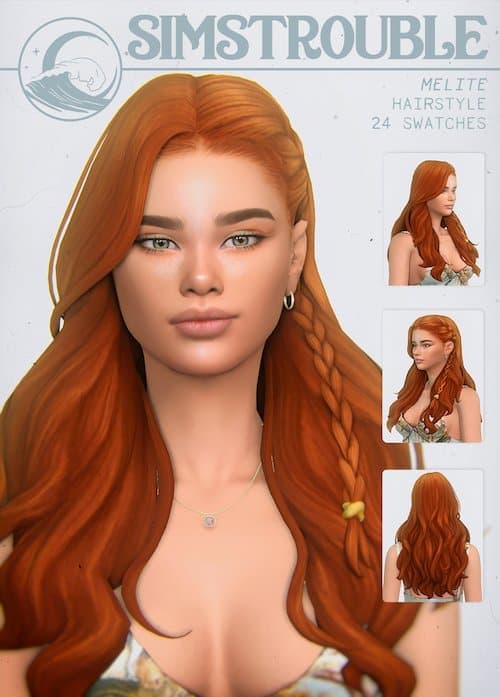 MELITE Sims 4 Hairstyle with Braid