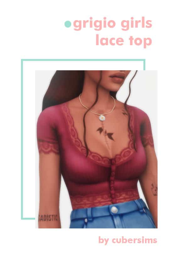 Lace Top for Female Sims