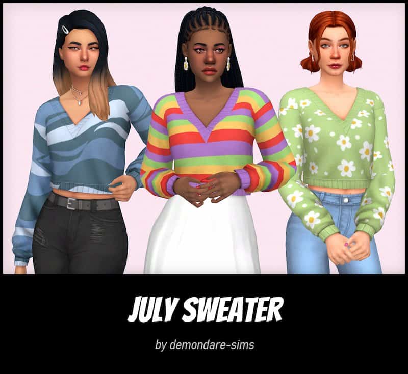 July Sims 4 CC Sweater