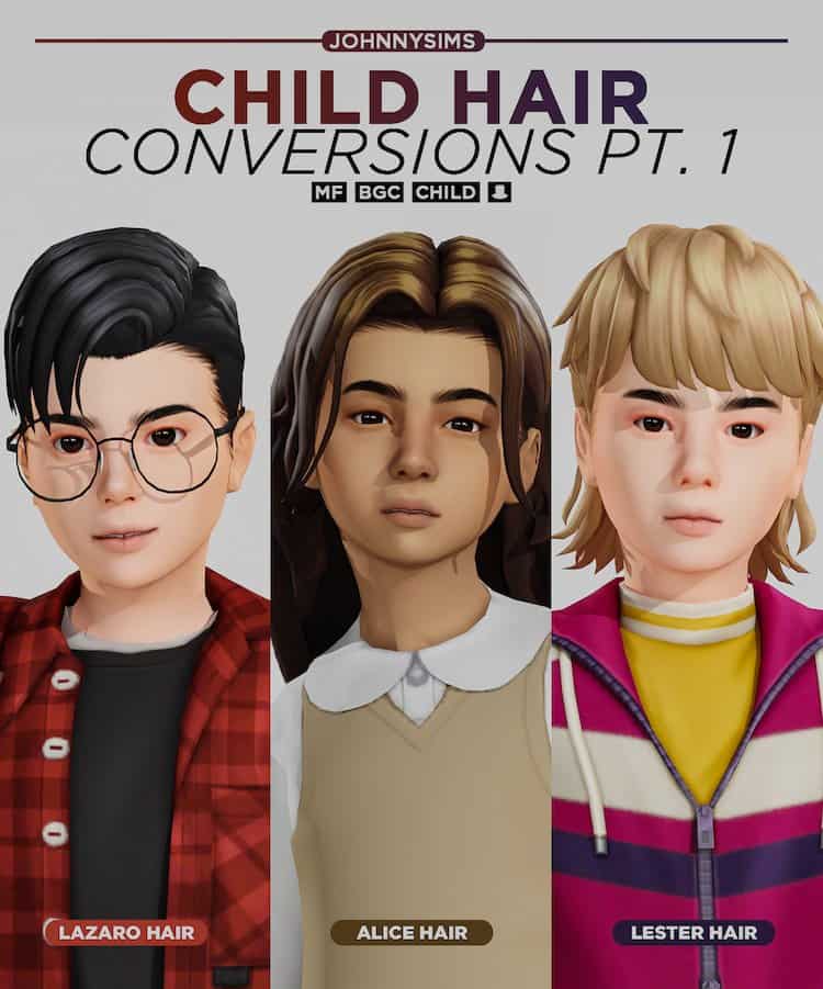 Child Hair Conversion for Sims 4