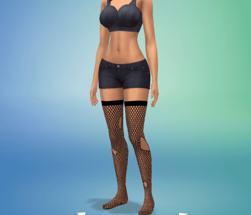 Sims 4 Goth CC Style Torn Fishnets