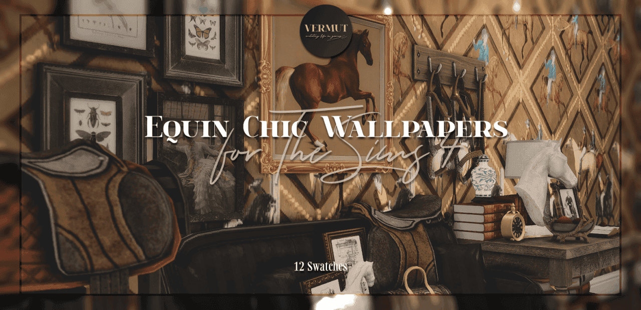 Equine Chic Wallpapers for the Sims 4