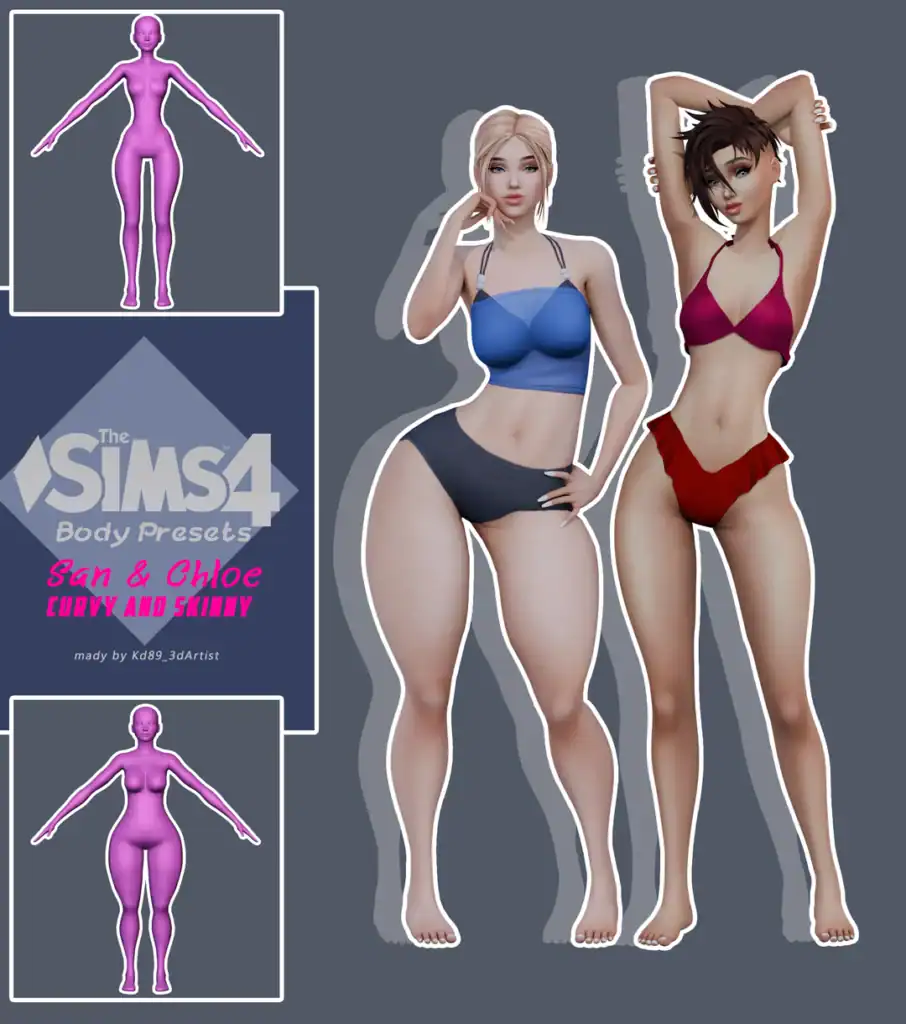2 New Female Body Presets For The Sims 4