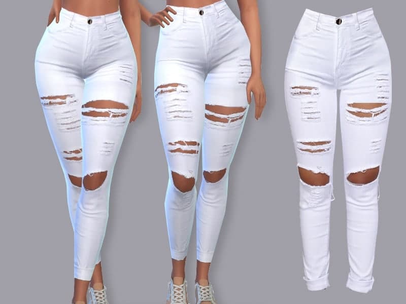 White Summer Denim Jeans Margiella