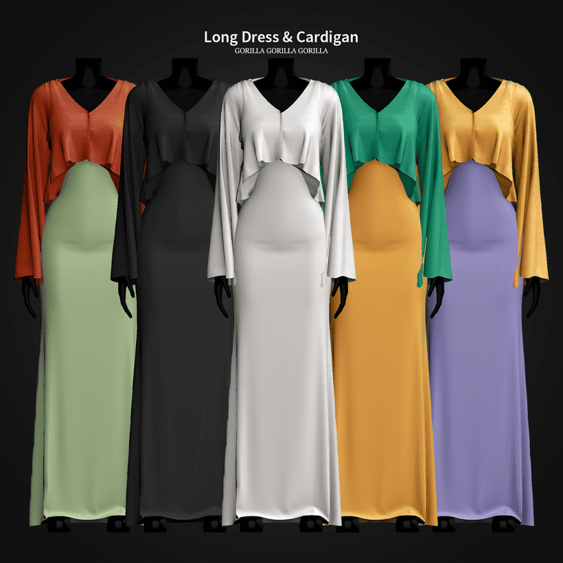 Long Dress and Cardigan