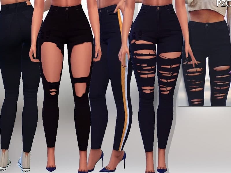 Black Ripped Denim Jeans