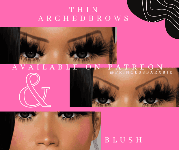 Pink Princess Blush & Thin Arched Brows