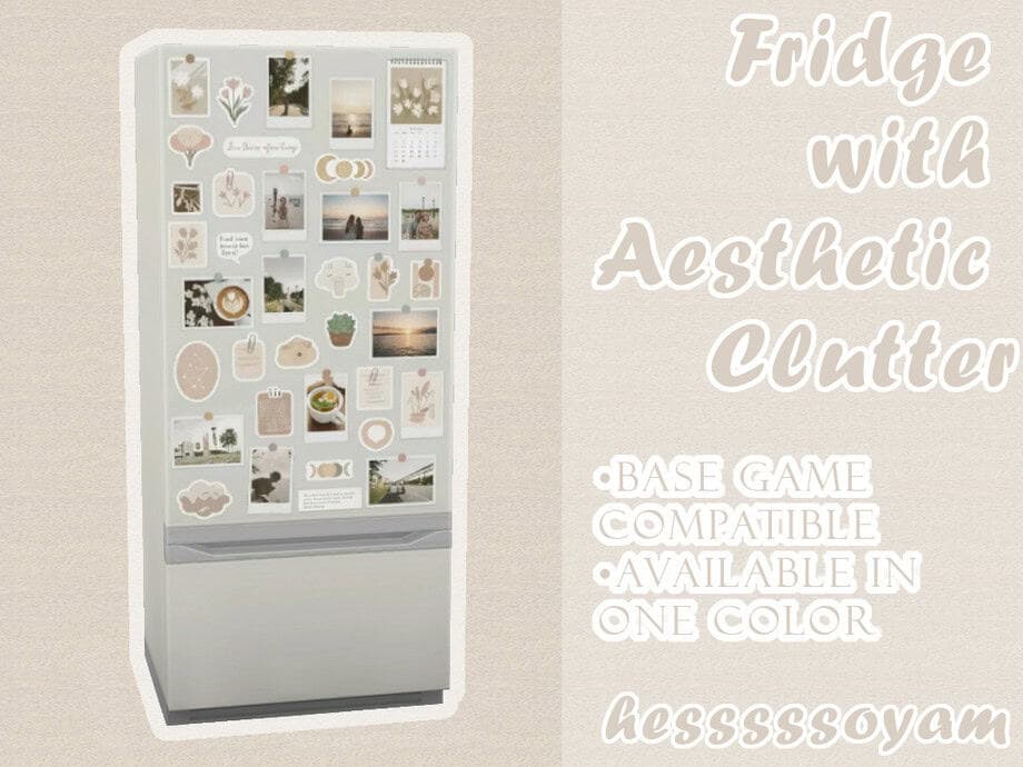 Fridge With Aesthetic Clutter