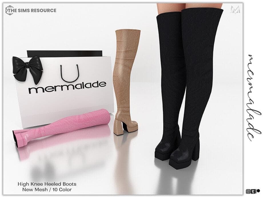 High Knee Heeled Boots