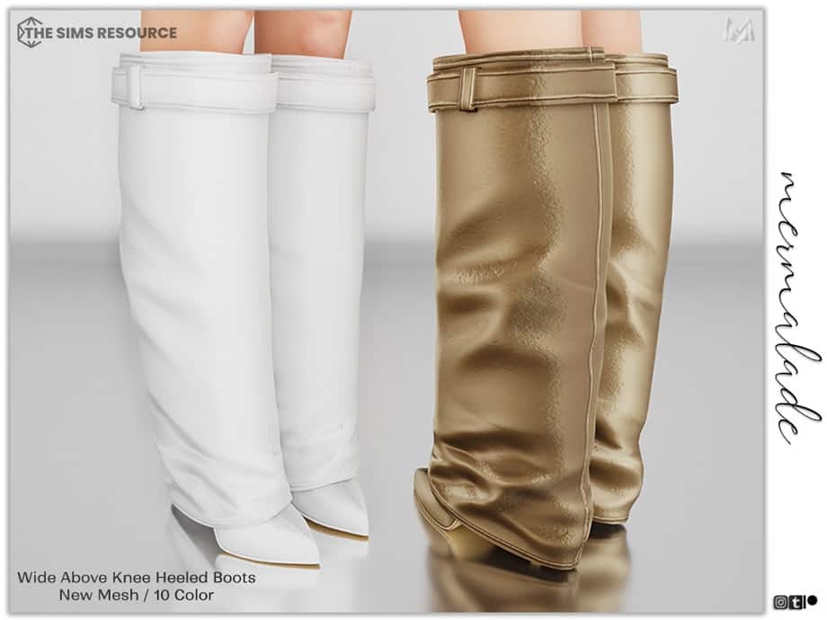 Wide Above-Knee Heeled Boots