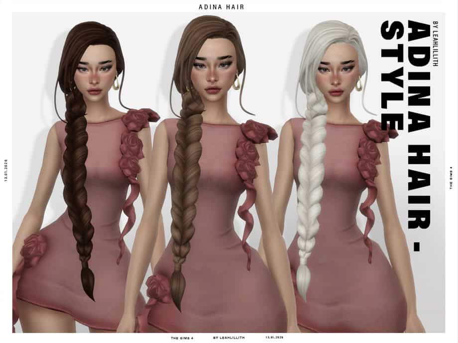 Adina Long Side Braid Hairstyle