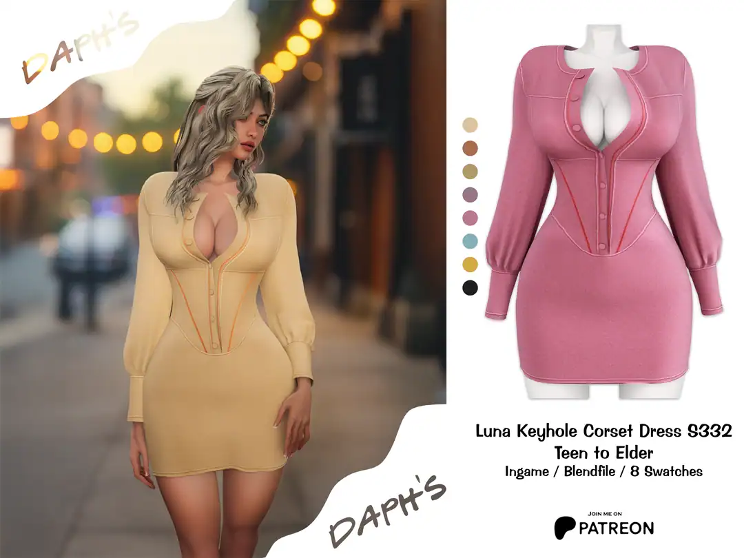 Luna Keyhole Corset Dress
