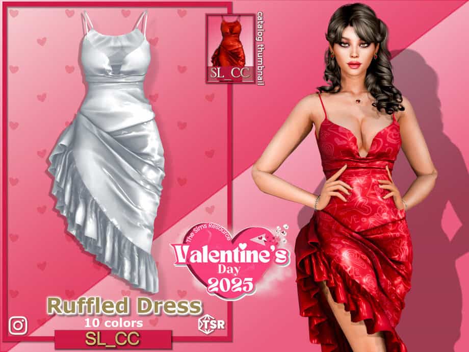 Valentine’s Day Ruffled Dress