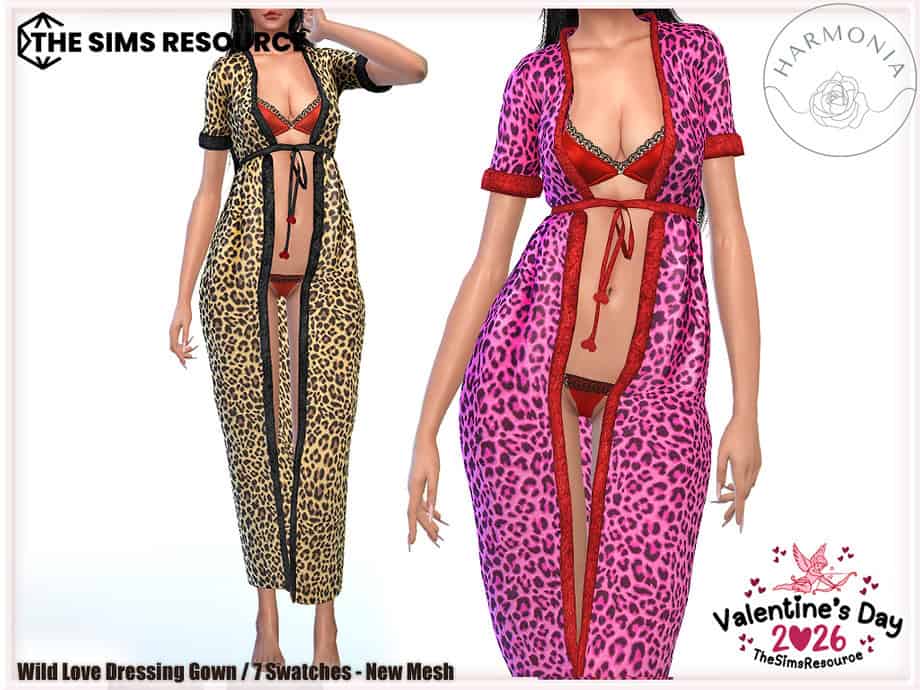 Valentine’s Day: Wild Love Dressing Gown with Lingerie Set