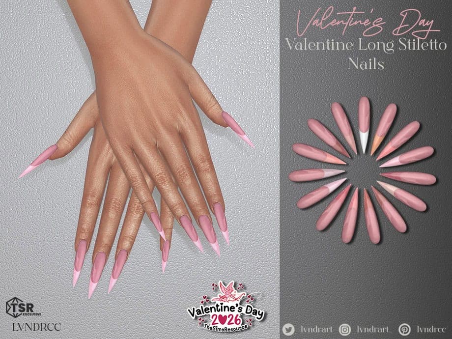 Valentine Long Stiletto Nails