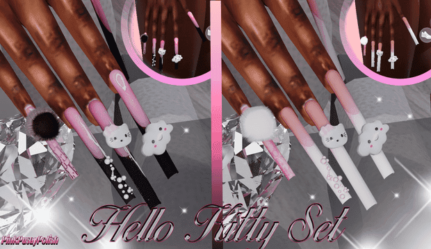 Hello Kitty Set W Pom Pom