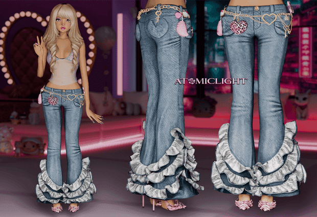 Rose Frill Jeans